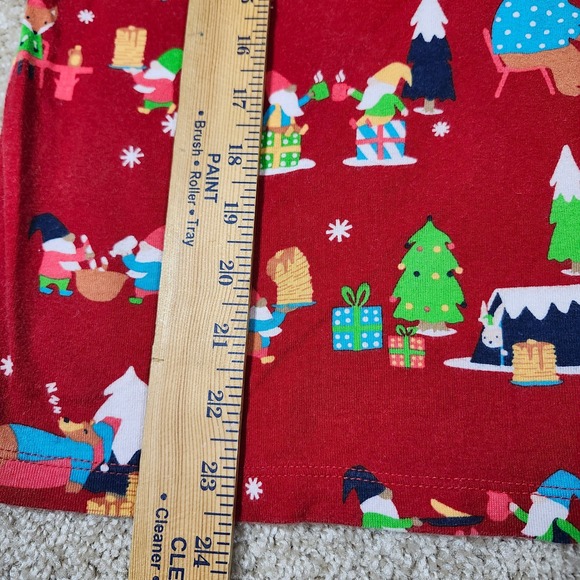 WonderShop Target Women Pajama Set Long Sleeve Pant Red Gnomes Trees Christmas L - Picture 4 of 7